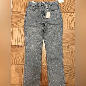 NEW Good American Icon Diamond Dusted jeans BLUE size 12 (31)